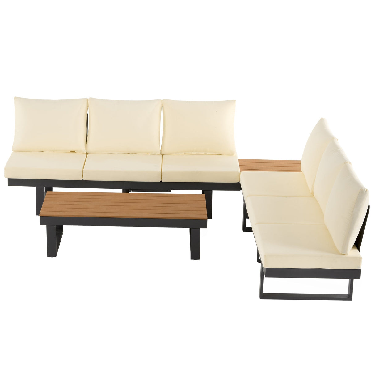 Outdoor Sectional Sofa Set with Adjustable Reclining Seats