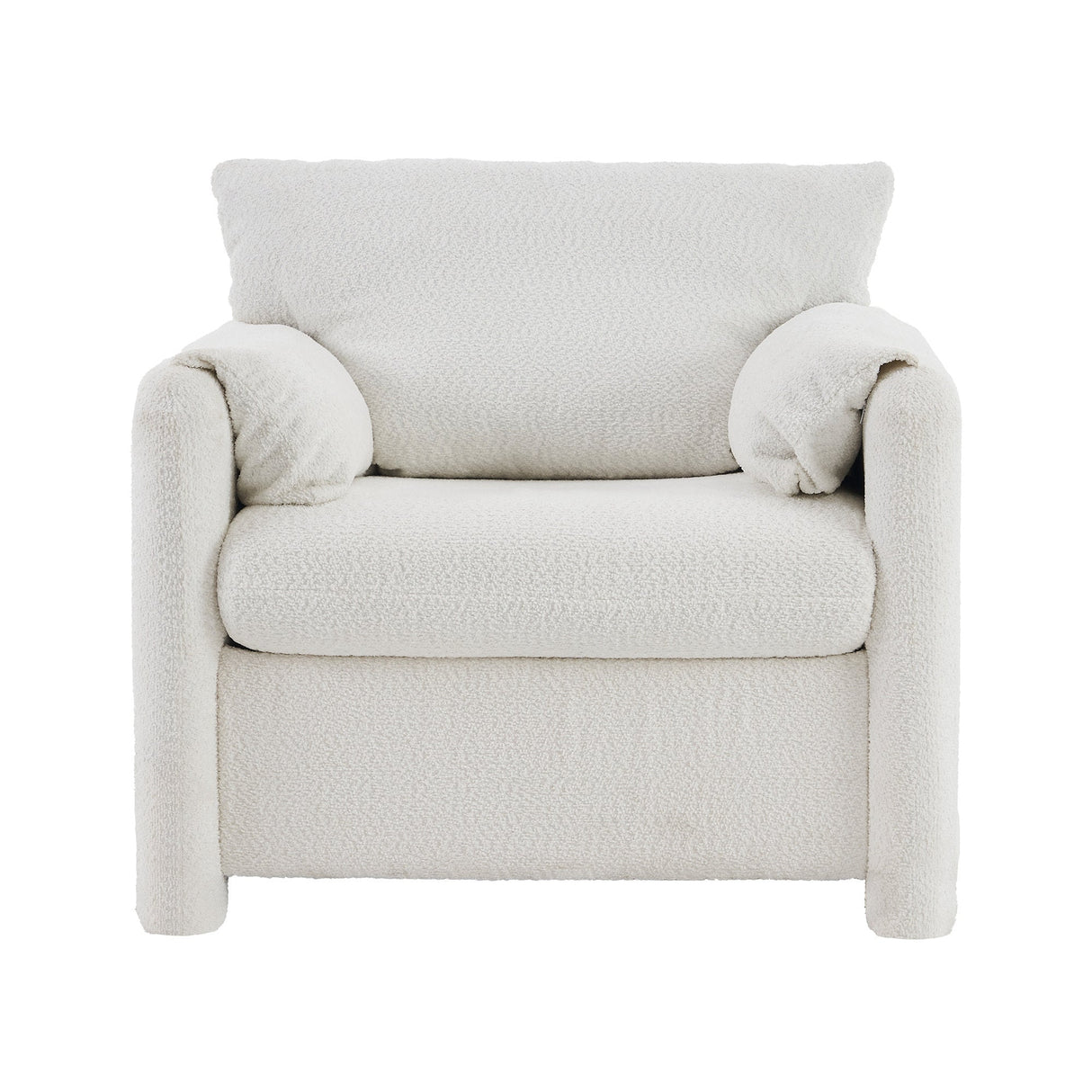 002 Fixed-Modern Accent Chair Single Seater Ivory White