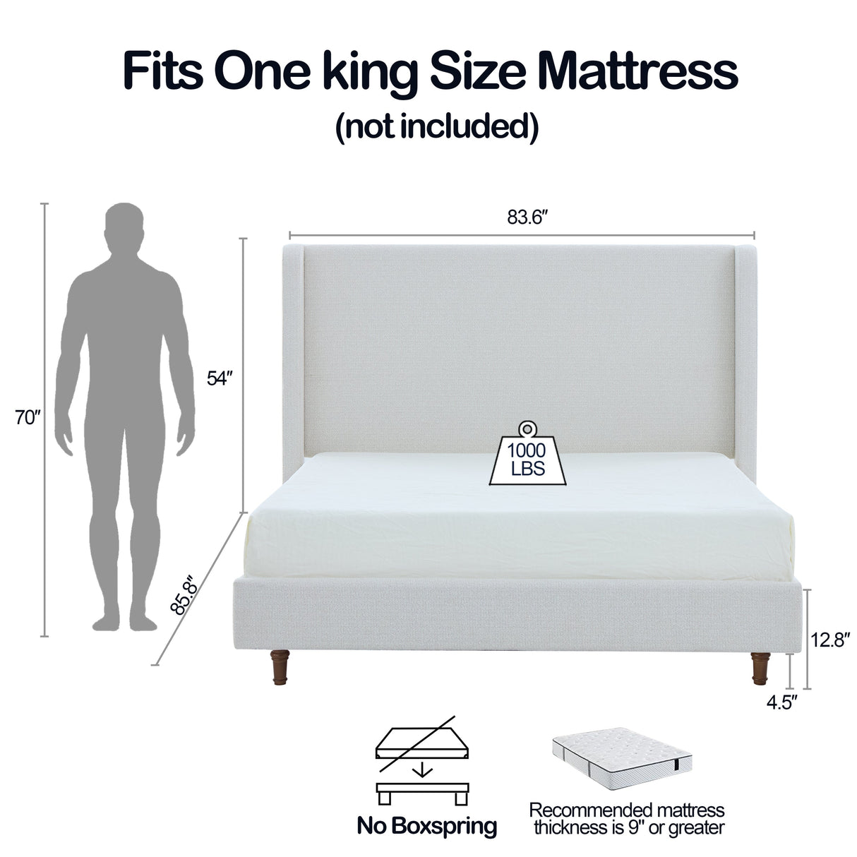Harper Tall Headboard Upholstered Bed with Elegant Simplicity