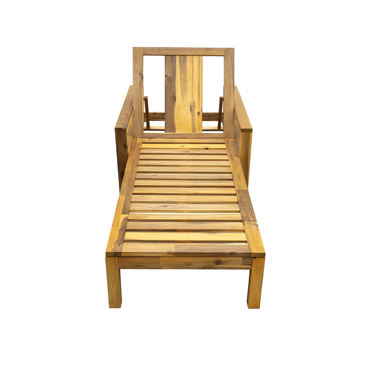 Acacia Wood Adjustable Backrest Outdoor Lounge Chair