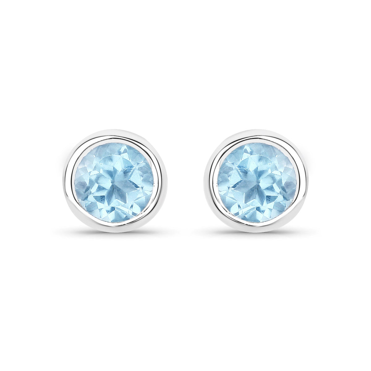 1.20 Carat Genuine Blue Topaz .925 Sterling Silver Earrings