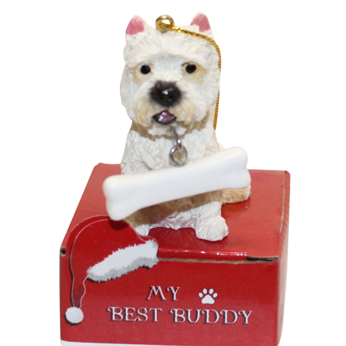 Westie with Bone Ornament