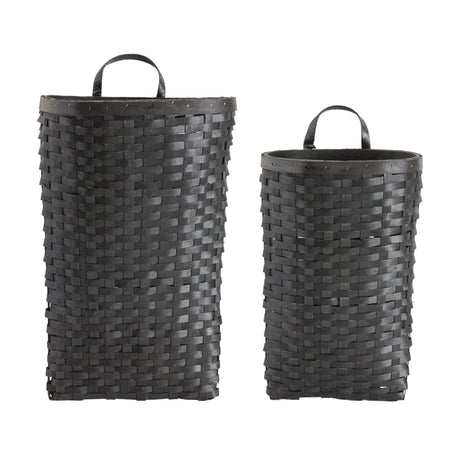 Black-Woven-Wood-Wall-Basket-(Set-of-2)-Decorative-Objects