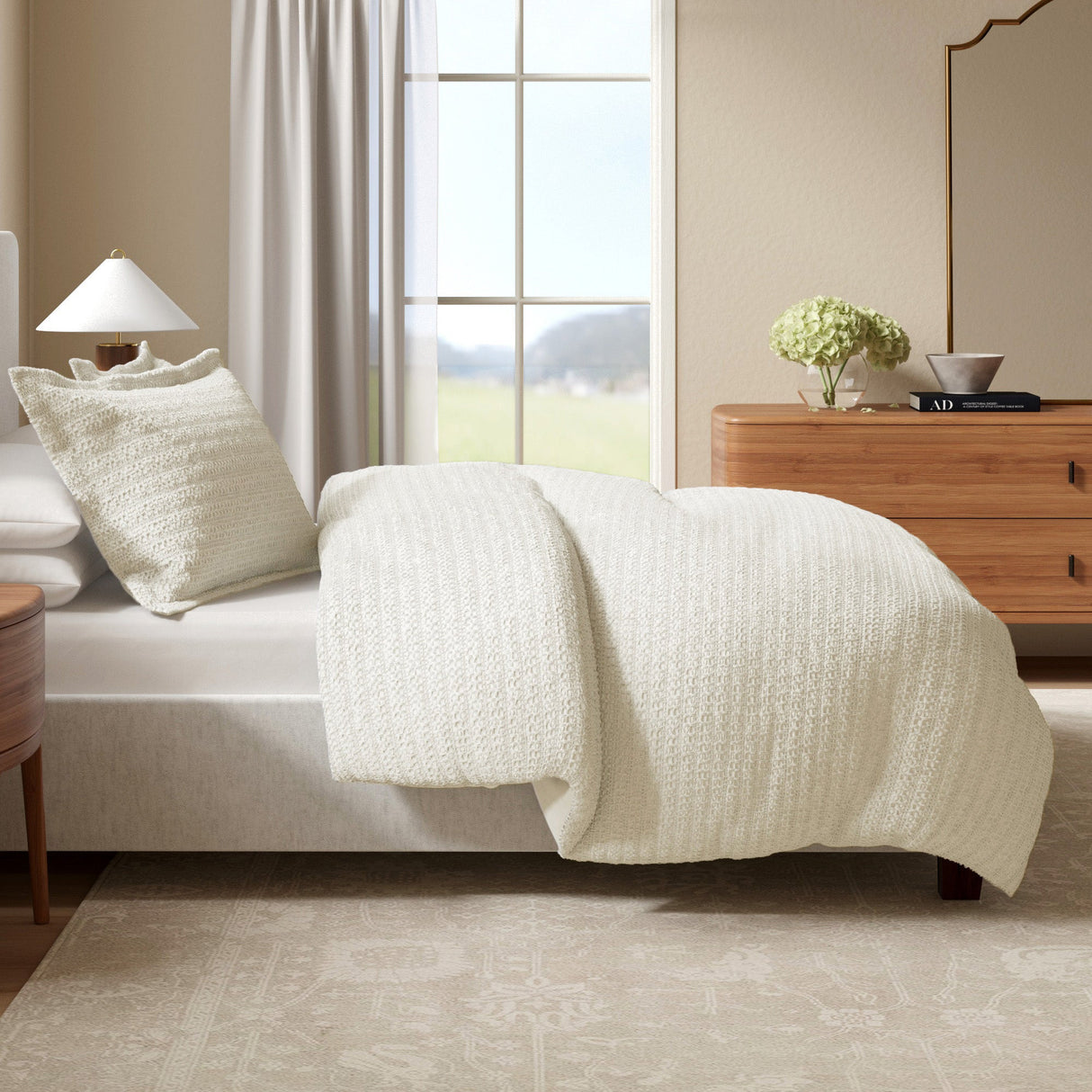 100% Cotton Waffle Weave Duvet Set - Mattea Collection