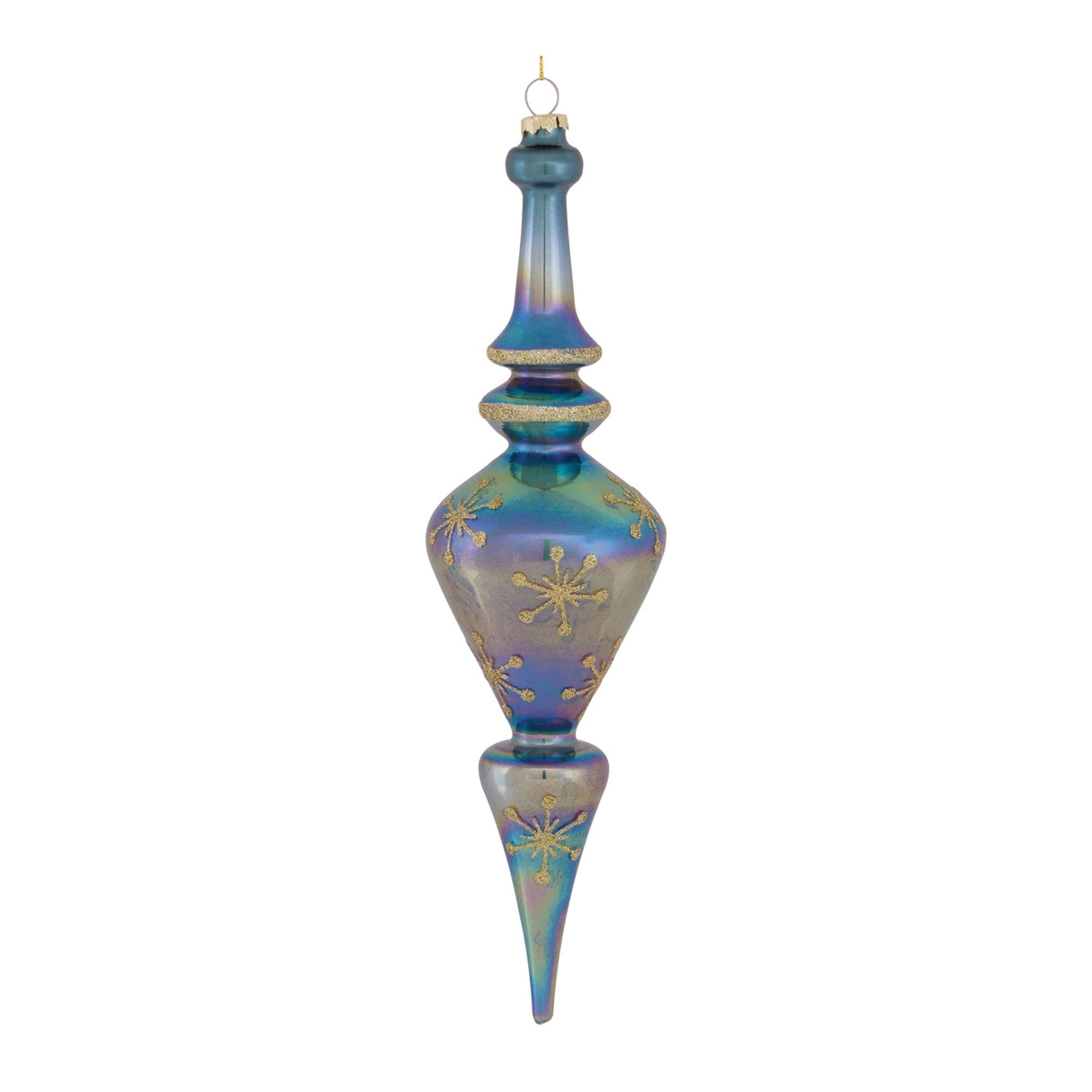 Blue Irredescent Glass Finial Drop Ornament (Set of 6) - Tuesday Morning - Decorative Objects