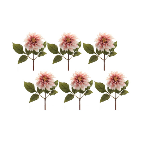 Blush-Pink-Dahlia-Flower-Stem-(Set-of-6)-Artificial-Flowering-Plants