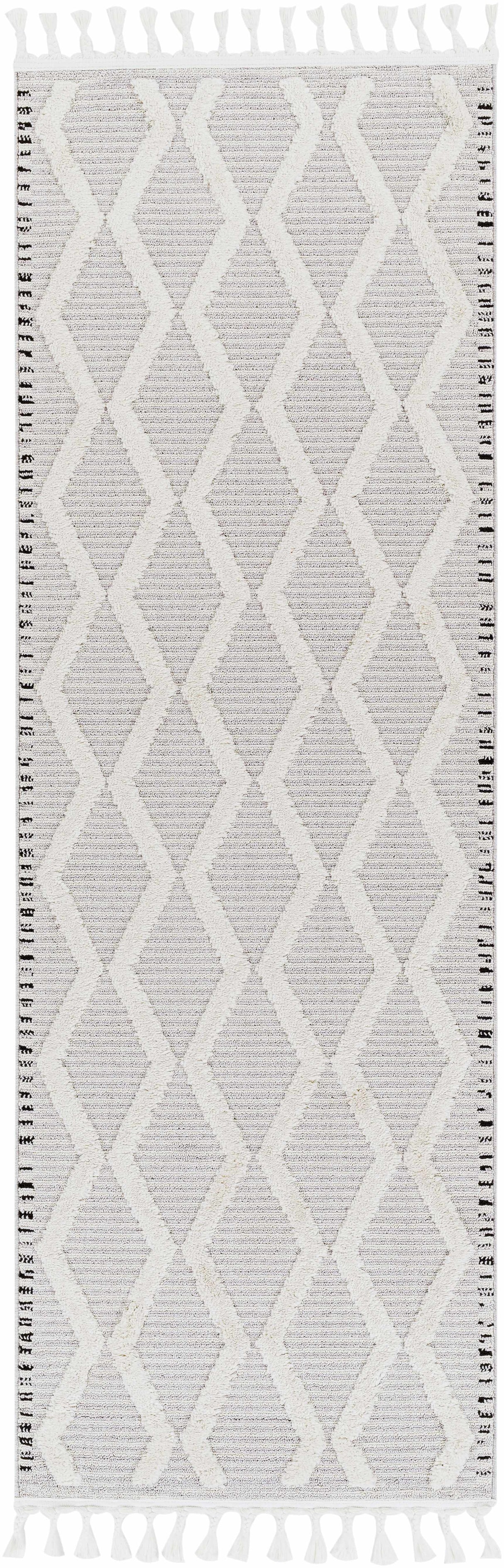 Bolong High/Low Pile Rug with Tassels - Clearance