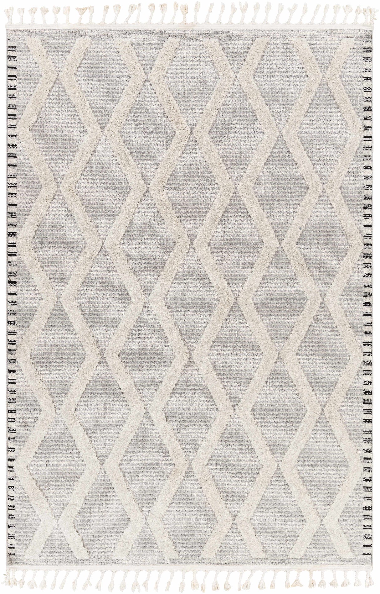 Bolong High/Low Pile Rug with Tassels - Clearance