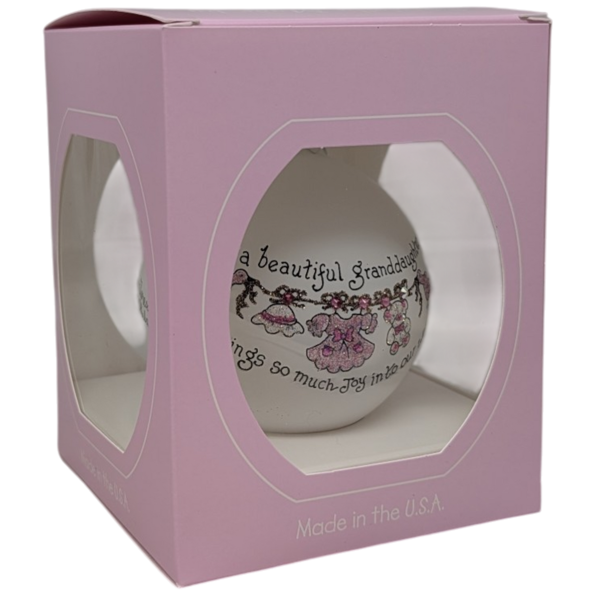 Christmas Keepsake Glass Ornament - For a Beautiful Granddaughter