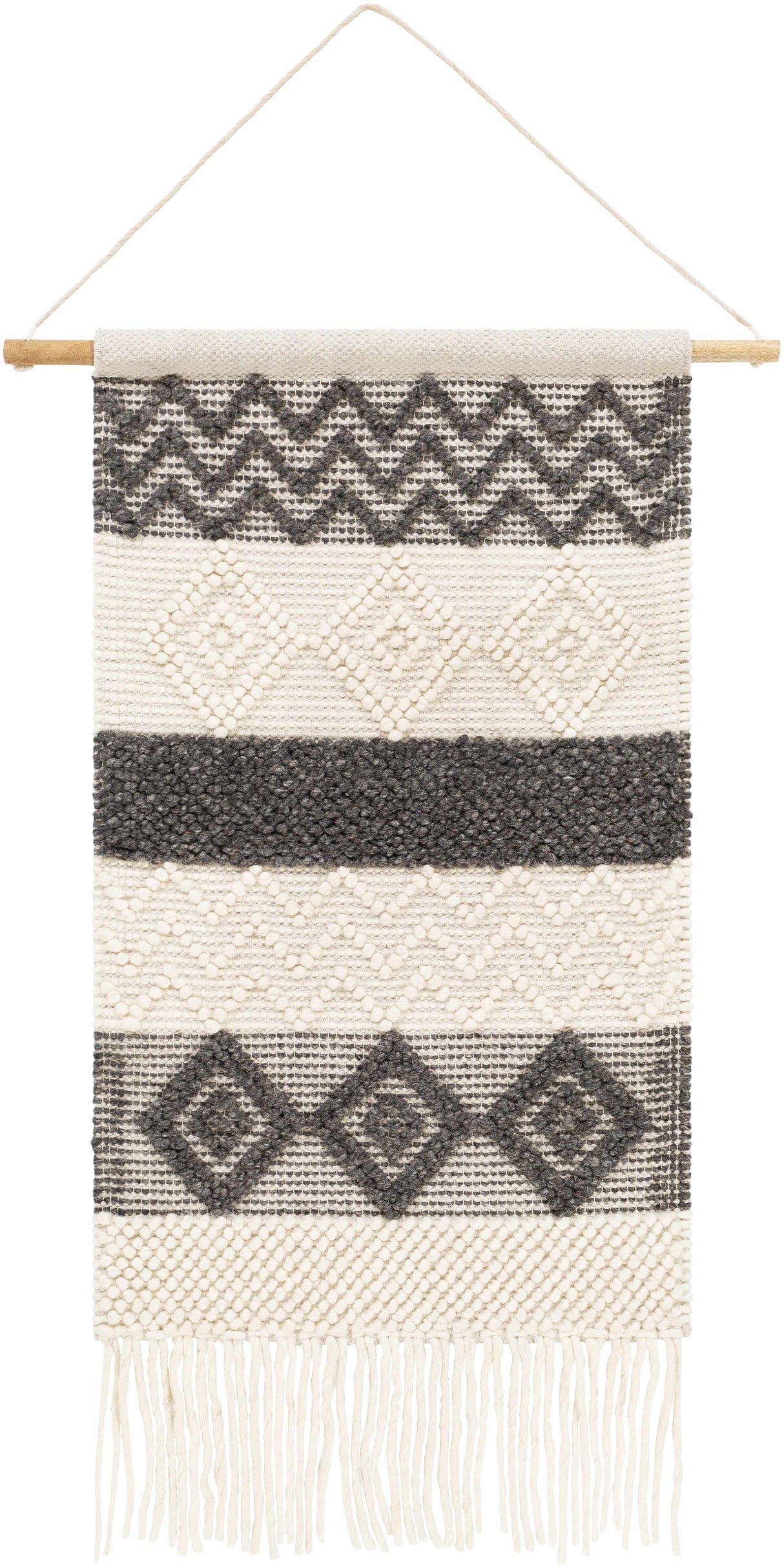 Bracebridge Monochrome Geometric Pattern Wall Hanging