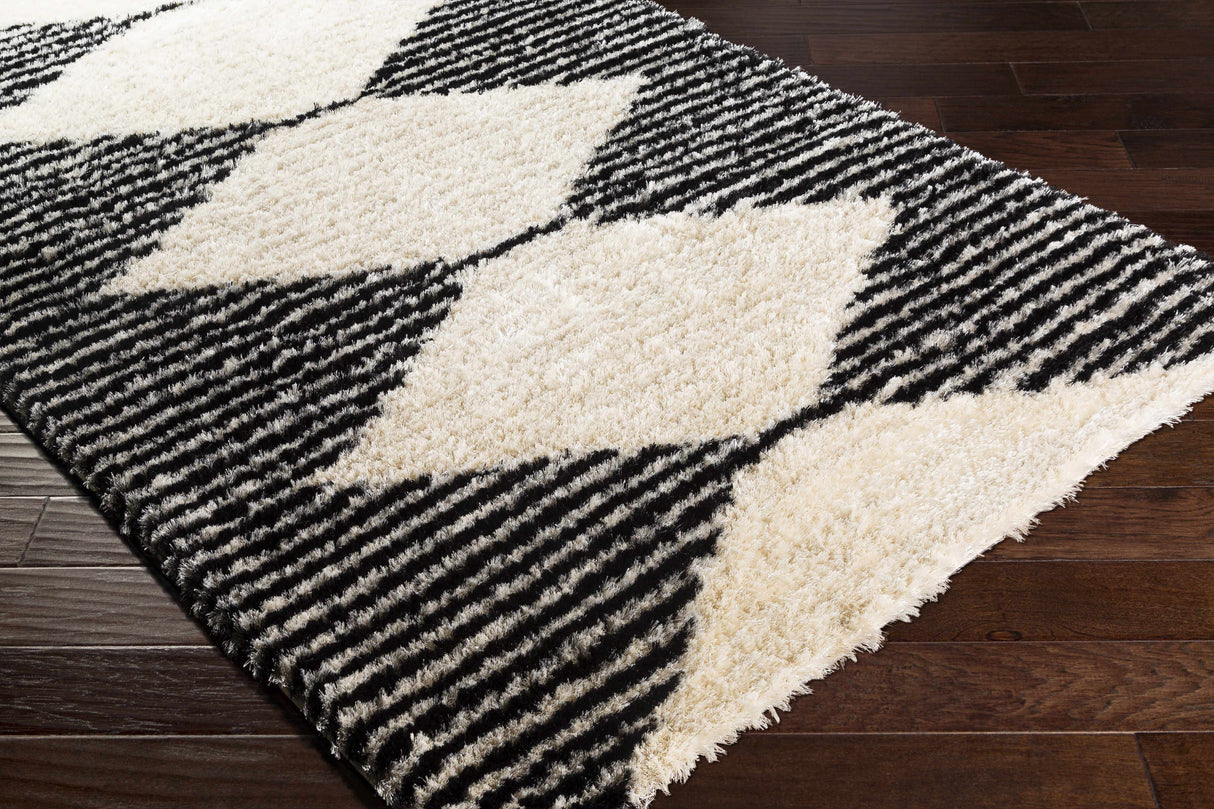 Aberchirder Ivory&Black Diamond Plush Rug - Clearance