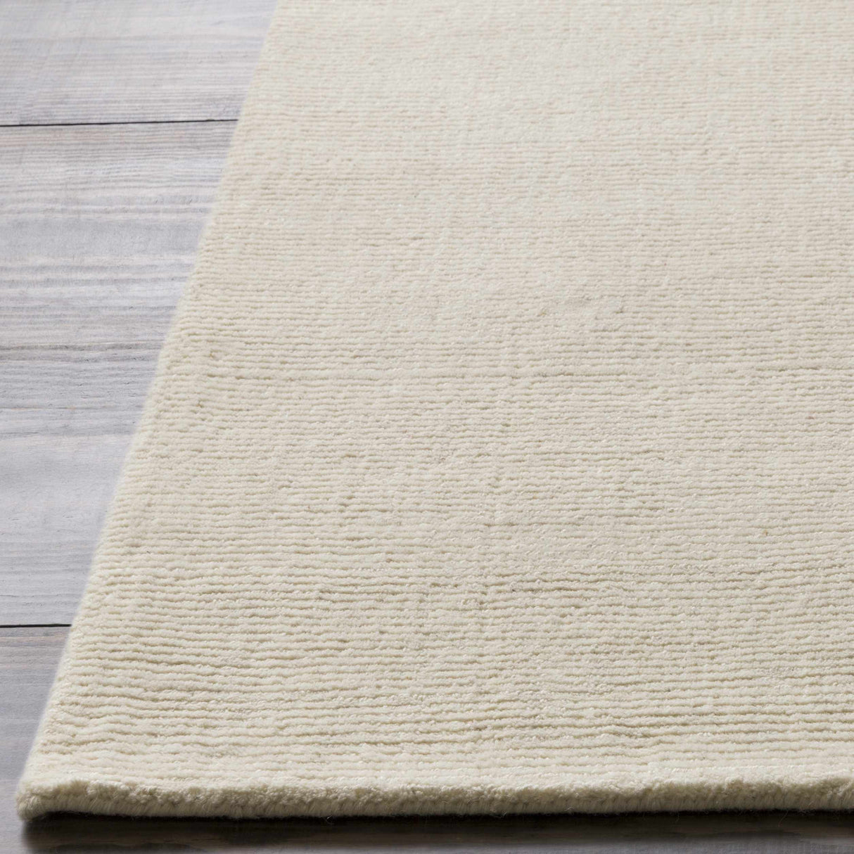 Brockton Solid Light Beige Wool Rug