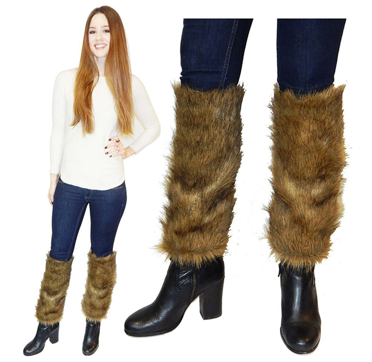 Women’s Faux Fur Leg Warmer Sleeves