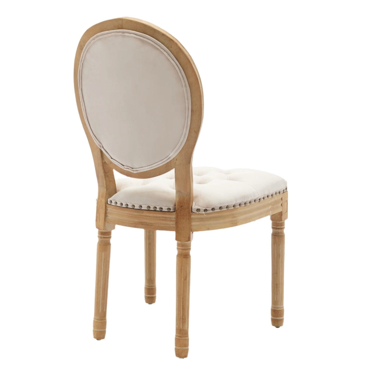 Button Tufted Upholstered Dining Chair with Round Back and Nailhead Trim, Set of 2 - Dining Chairs