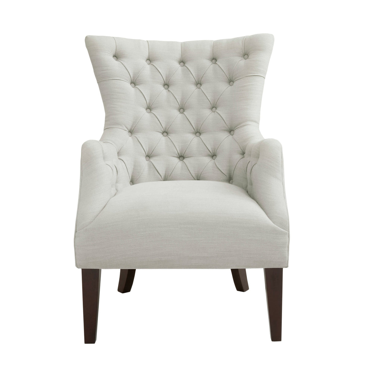 Button Tufted Upholstered Wing Chair with Solid Wood Frame - Accent Chairs