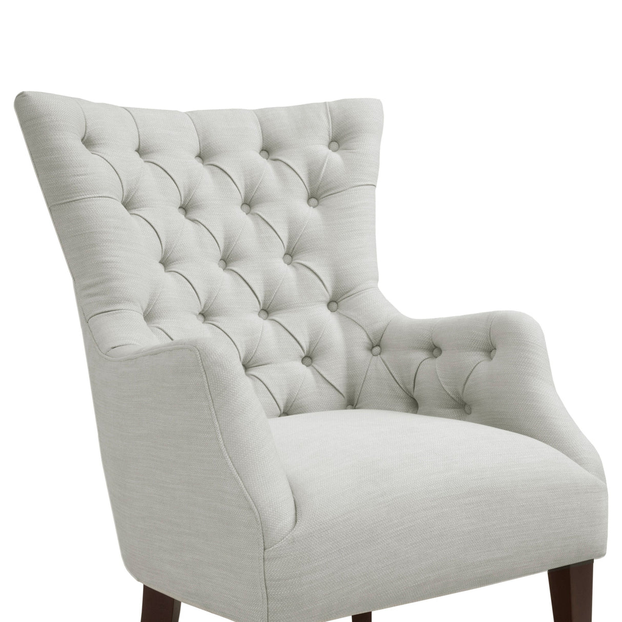 Button Tufted Upholstered Wing Chair with Solid Wood Frame - Accent Chairs