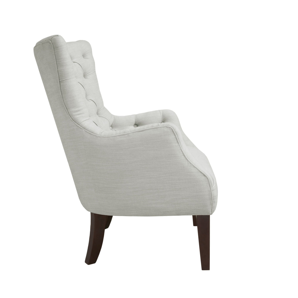 Button Tufted Upholstered Wing Chair with Solid Wood Frame - Accent Chairs
