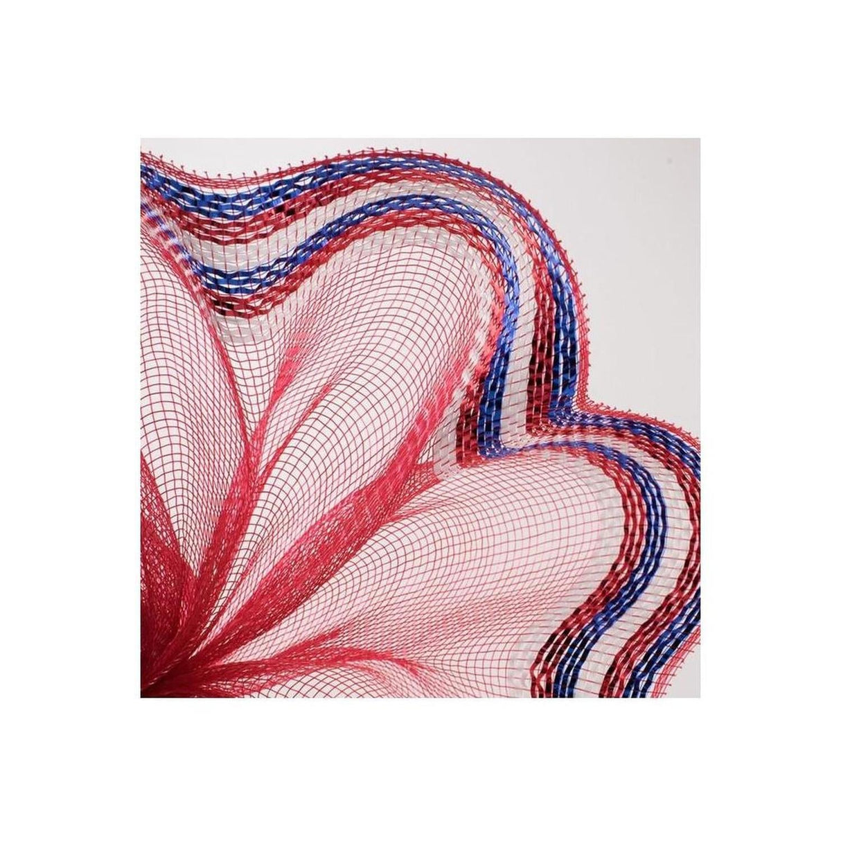 10" Border Stripe Metallic Mesh Ribbon: Red/White/Blue (10 Yards)