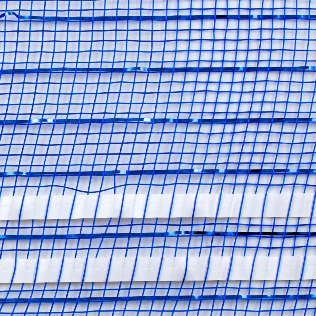 10" Border Stripe Metallic Mesh Ribbon: Royal Blue/White (10 Yards)