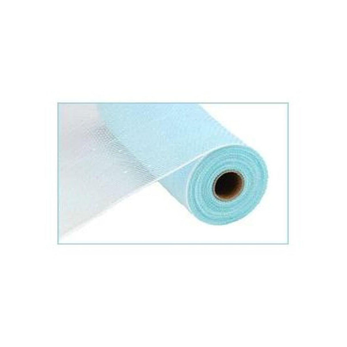 10" Iridescent Foil Mesh Ribbon: Pastel Turquoise & White