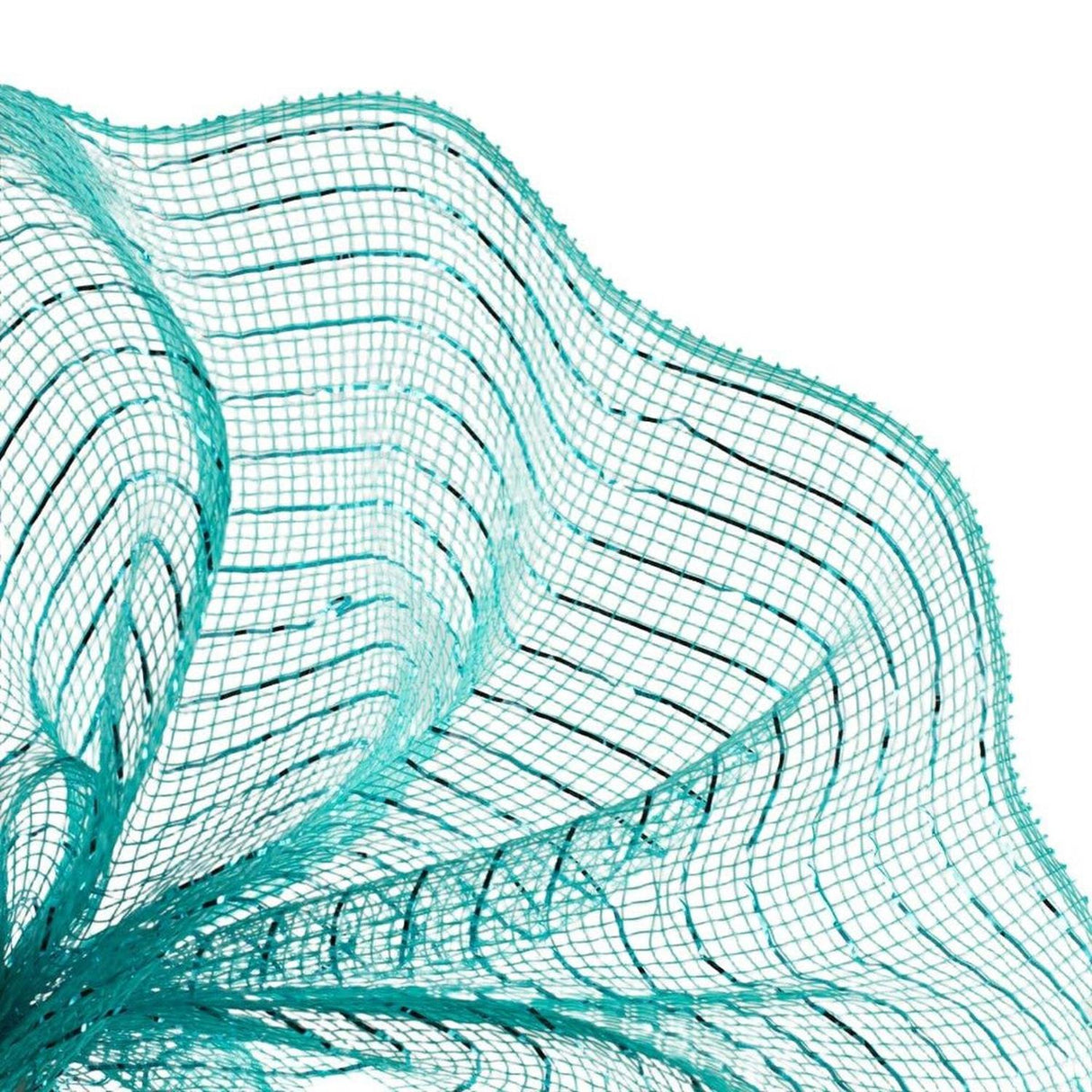 10" Metallic Aqua Dark Turquoise Foil Mesh Ribbon