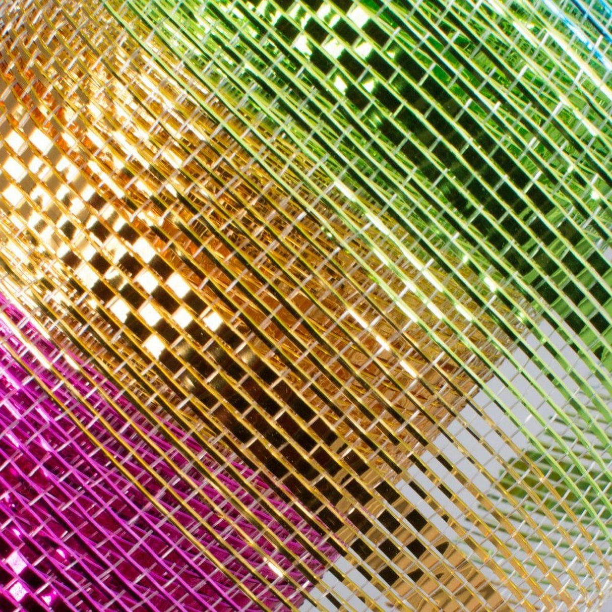 10" Metallic Stripe Mesh Ribbon: Rainbow (10 Yards)