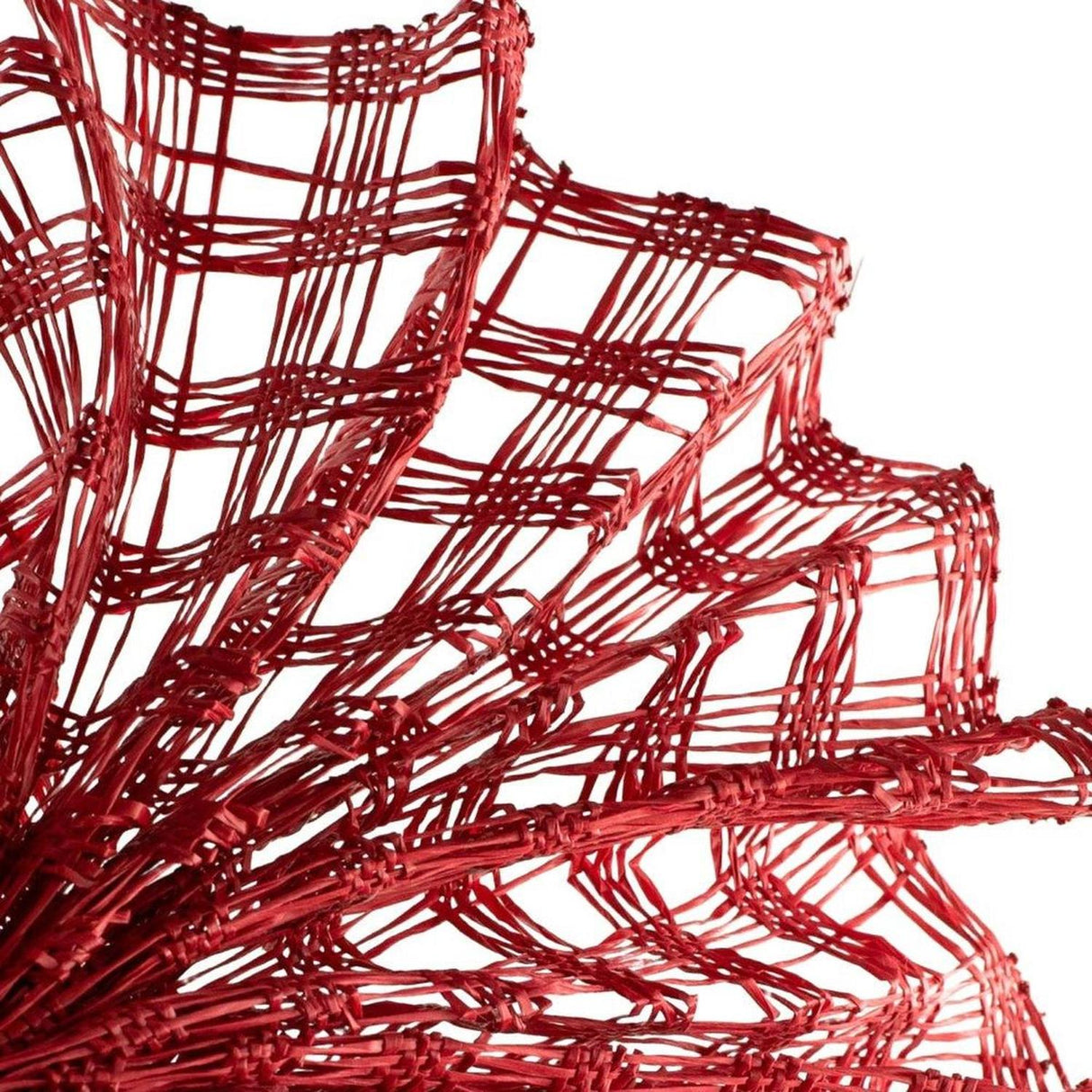 10" Poly Burlap Check Mesh Ribbon: Red