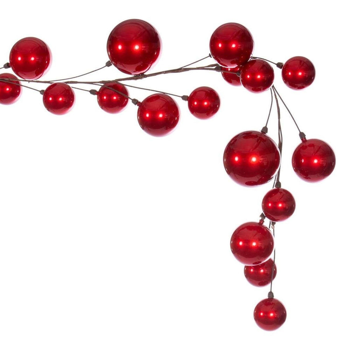 10' Red Ball Ornament Garland