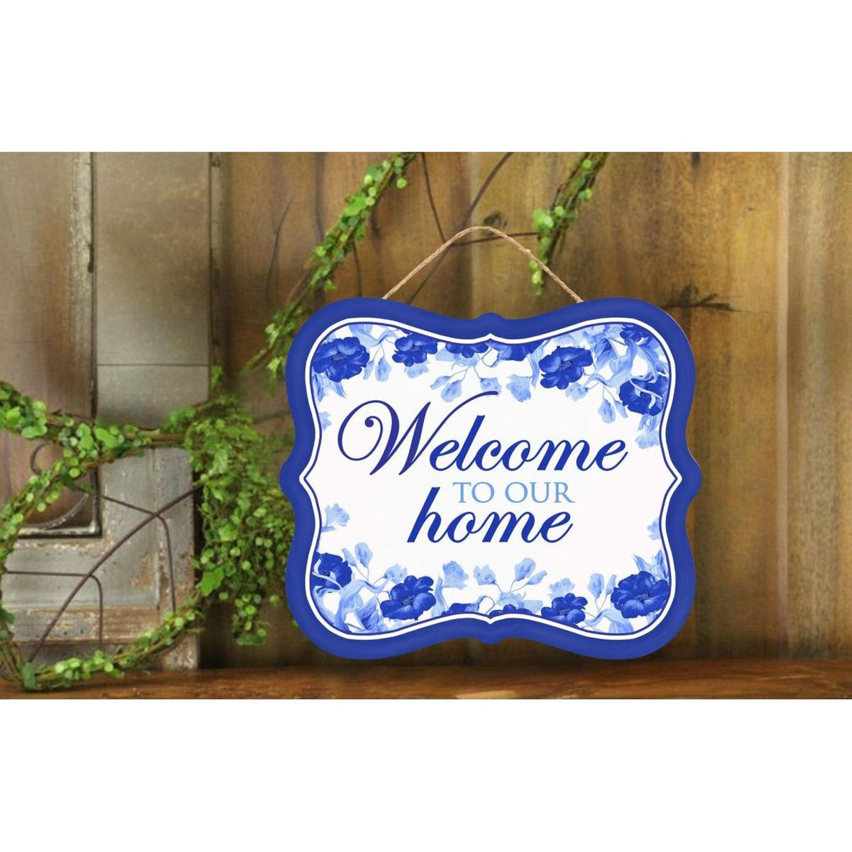 10" Scalloped Wooden Sign: Welcome To Our Home