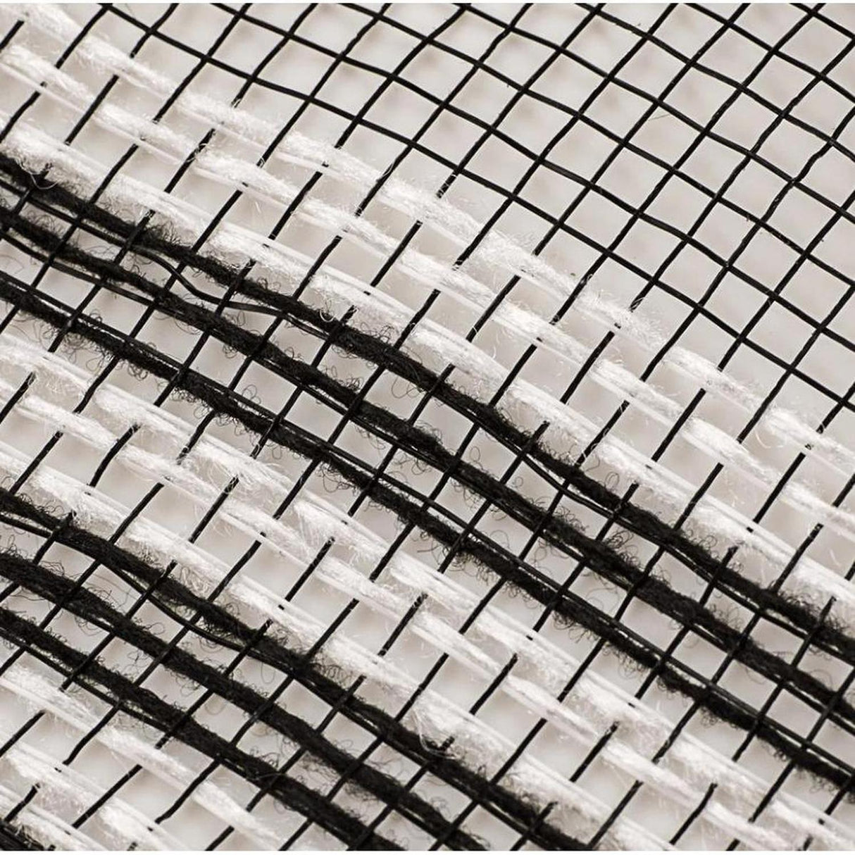 10.25" Border Stripe Faux Jute Mesh Ribbon: Black/White (10 Yards)
