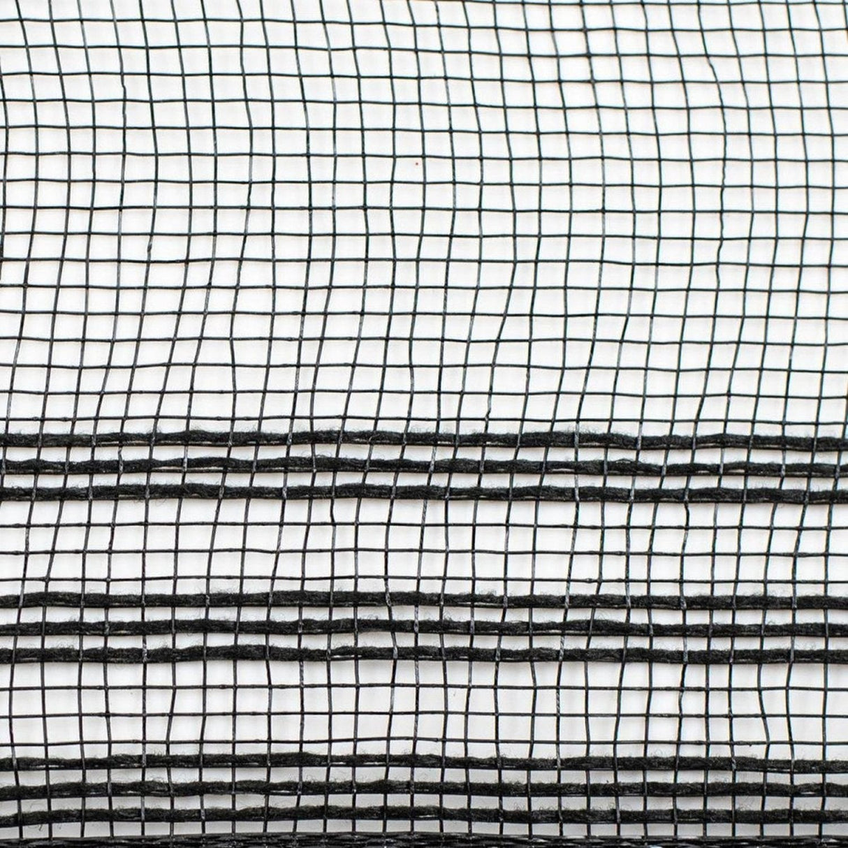 10.5" Faux Jute Border Stripe Mesh Ribbon: Black (10 Yards)