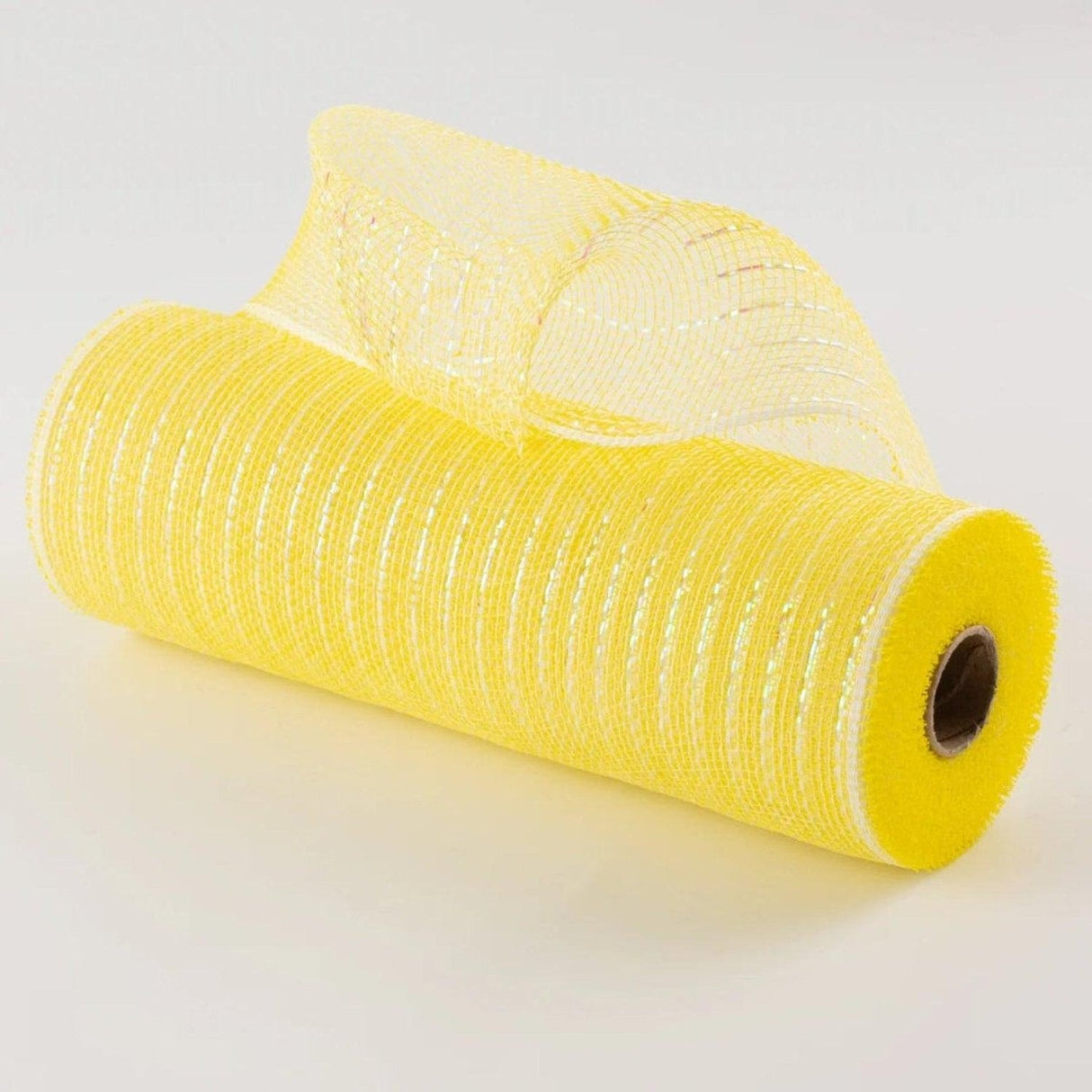 10.5" Poly Mesh Roll Ribbon: Iridescent Pastel Yellow Foil
