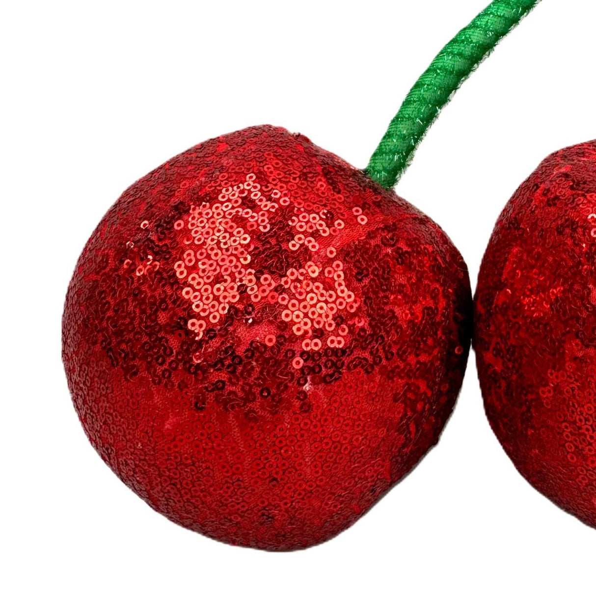 11" Plush Sequin Cherry Accent