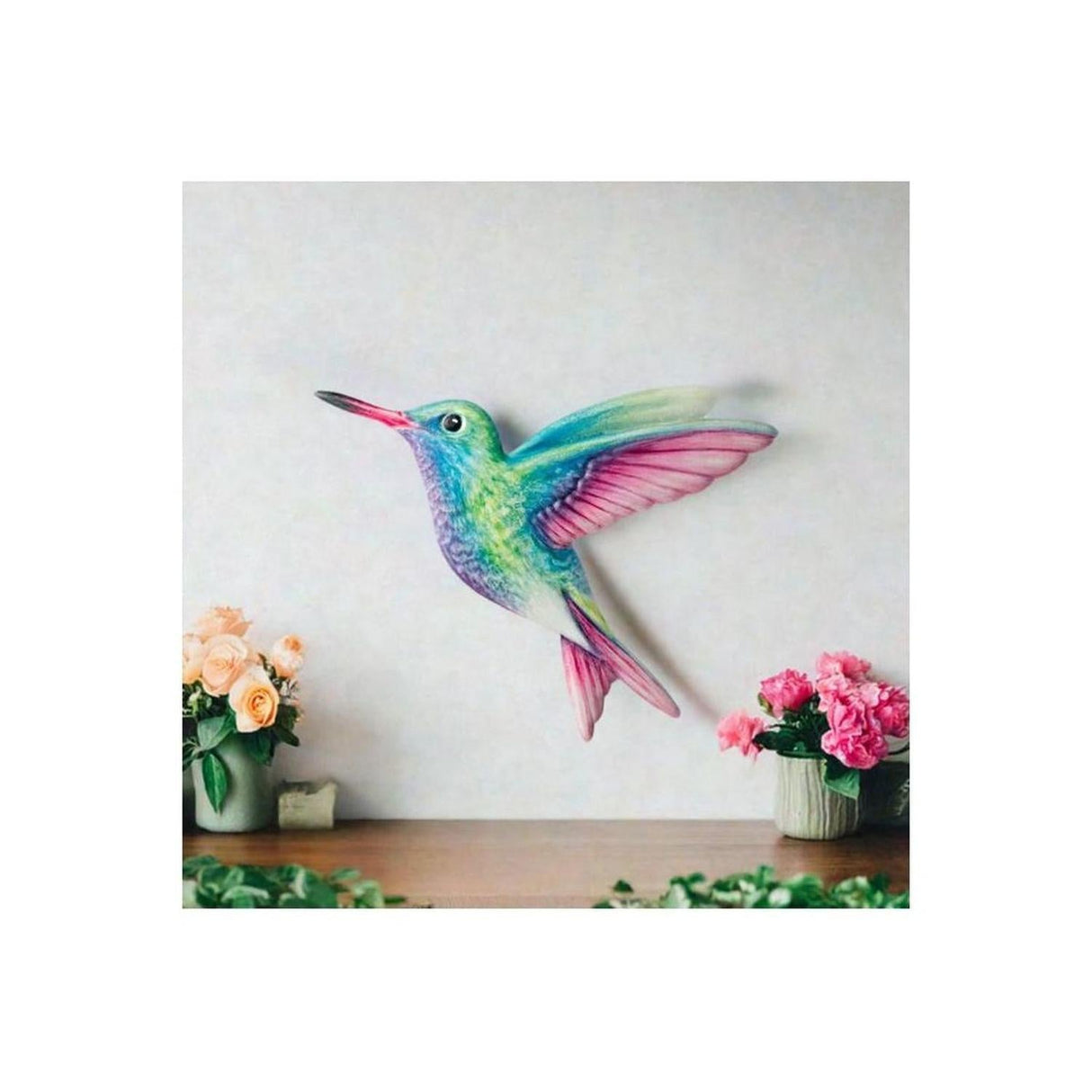 12" Metal Embossed Sign: Hummingbird
