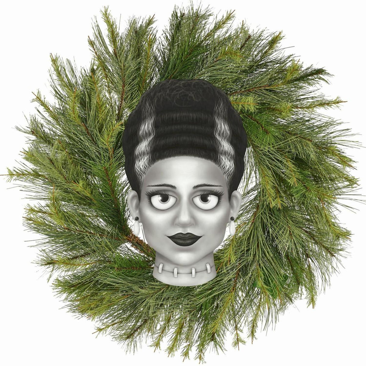 12" Metal Embossed Sign: Mrs. Frankenstein (Grey)
