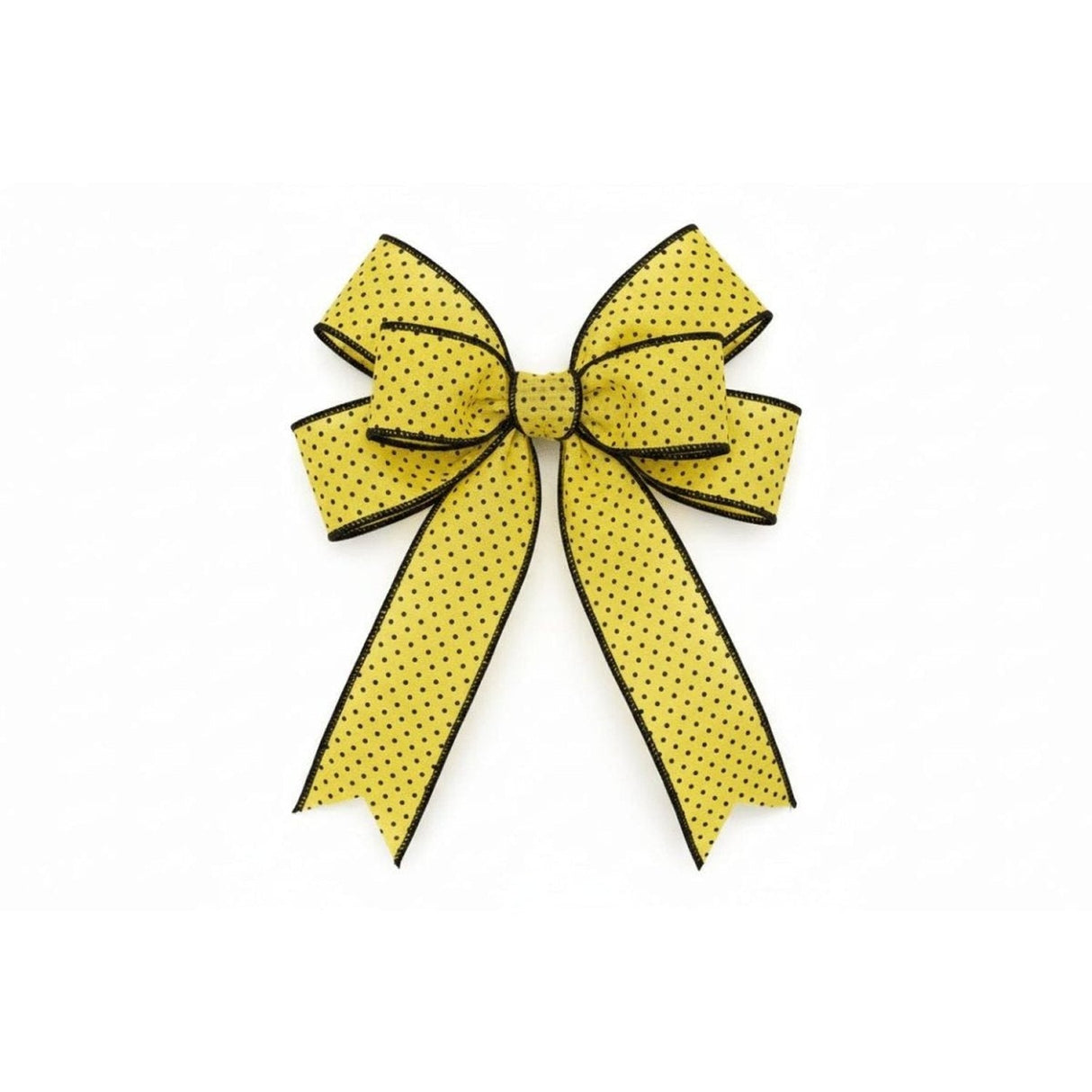 1.5" Swiss Dots Ribbon: Yellow & Black (10 Yards)