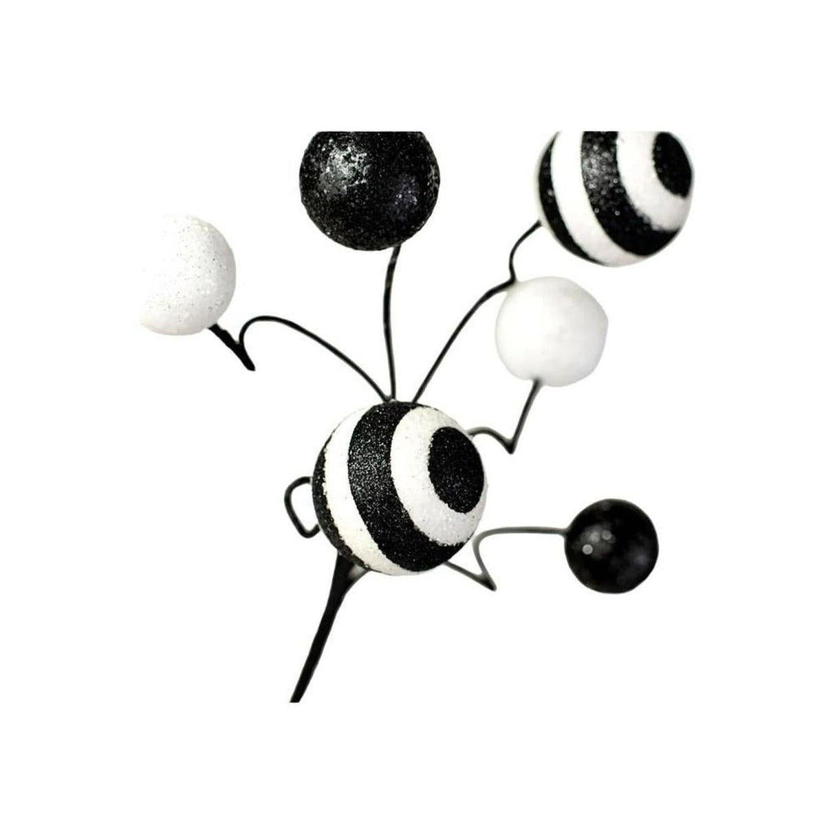 17" Glitter Ball Pick: Black & White