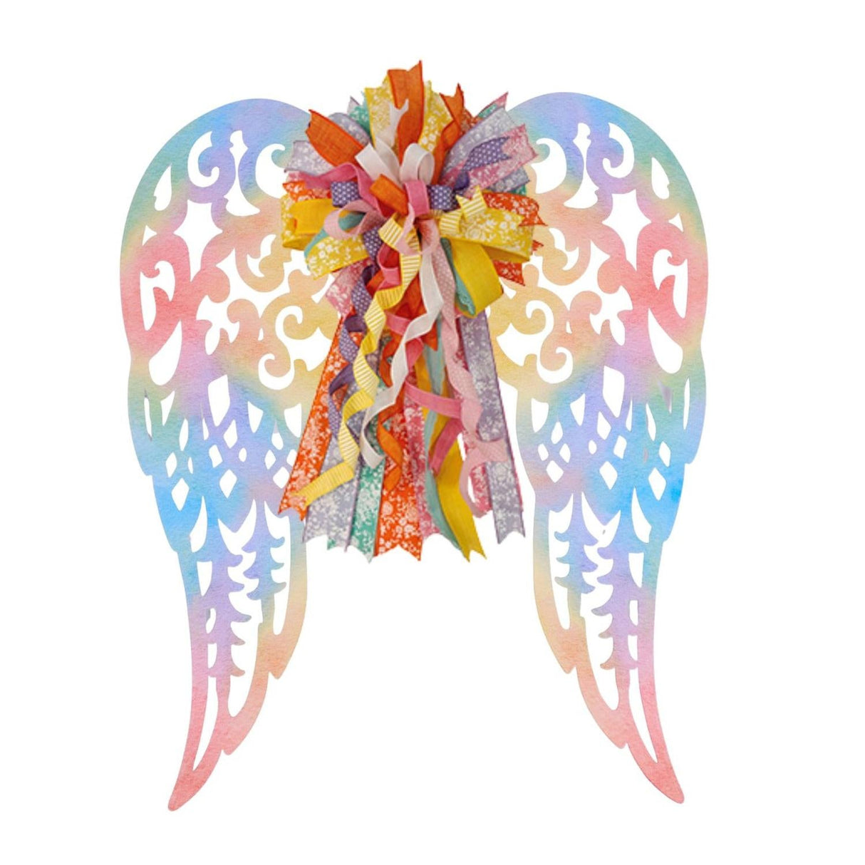 17" Metal Filigree Angel Wings: Colorful