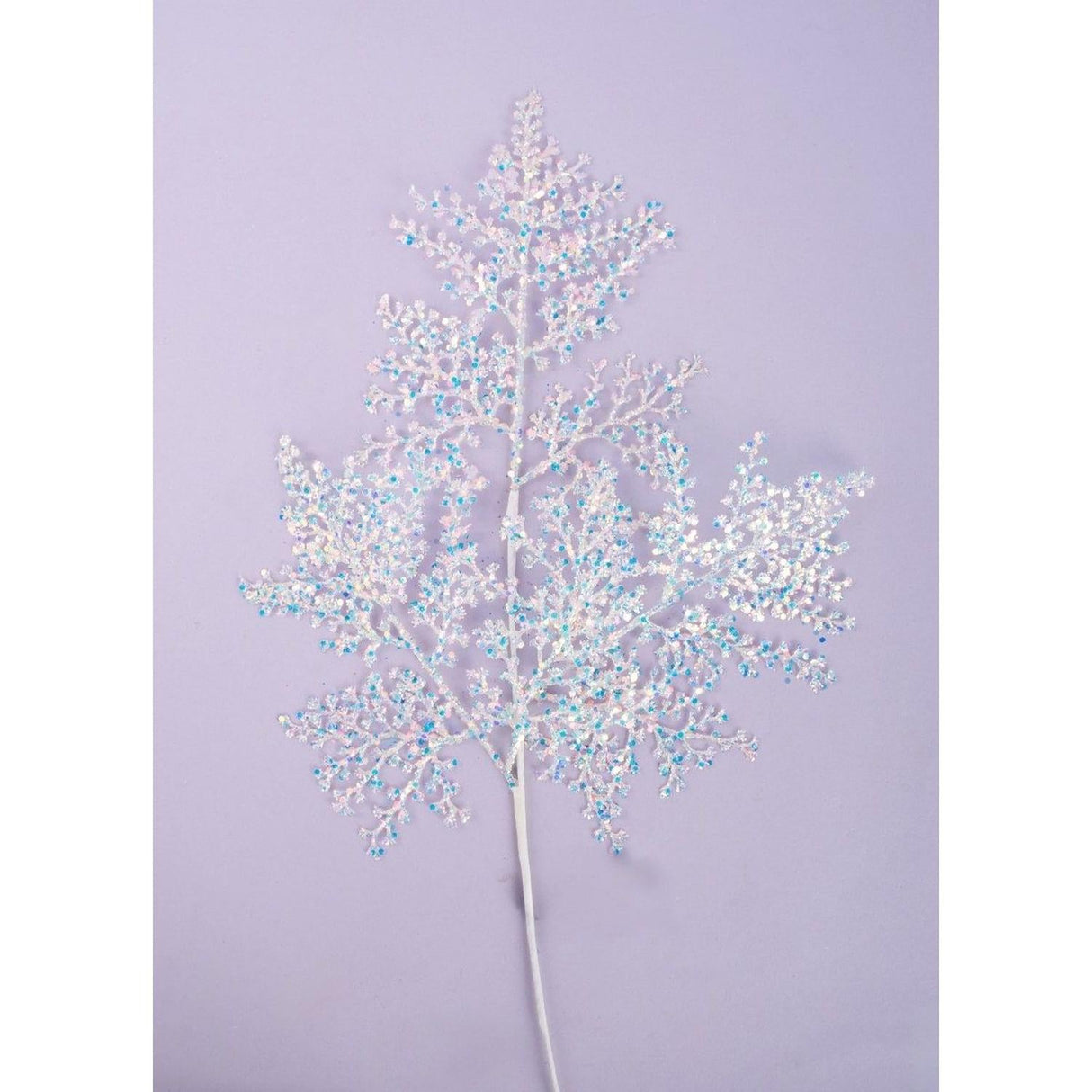 27" Glitter Metallic Fern Spray: Iridescent