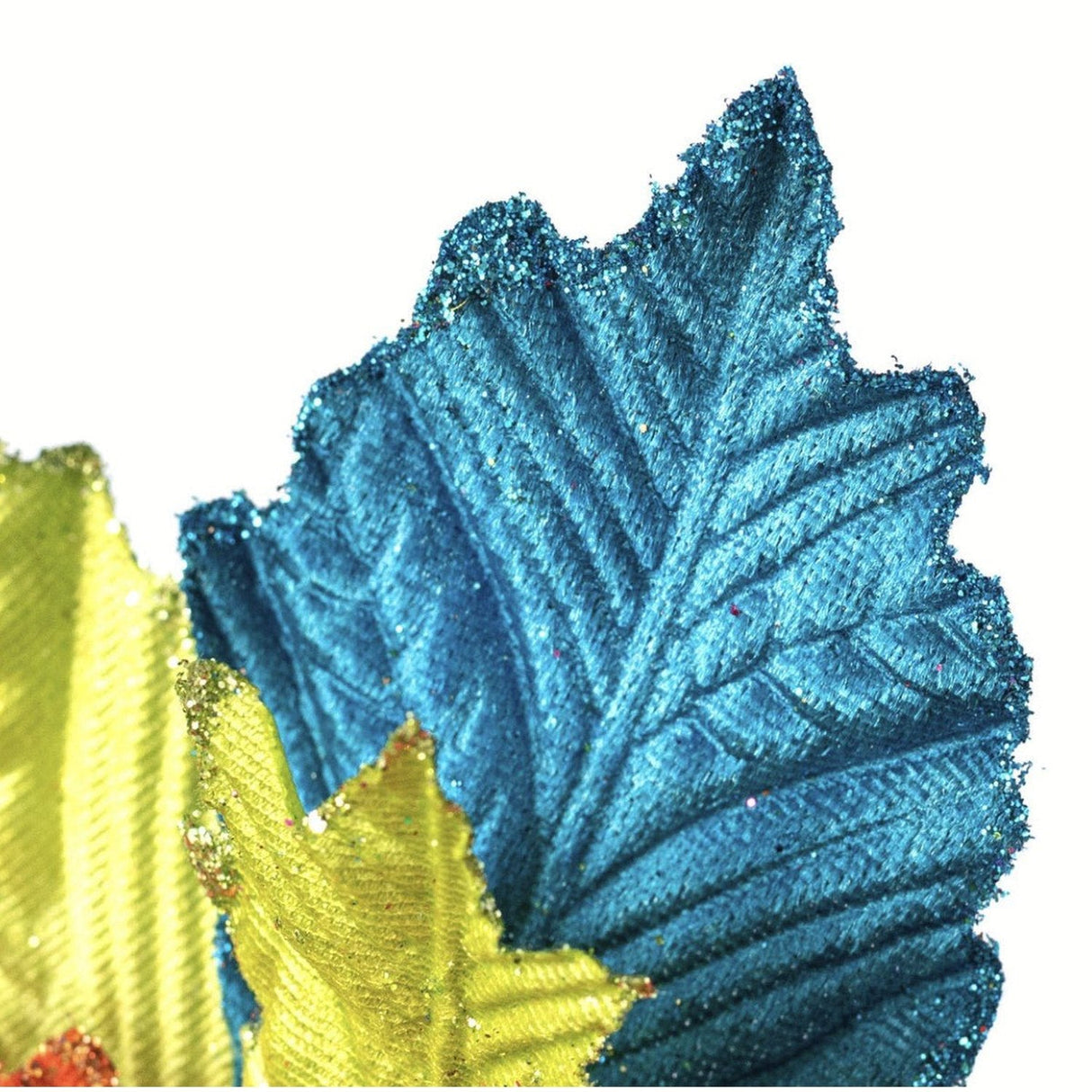 18" Pressed Velvet Poinsettia Stem: Fiesta