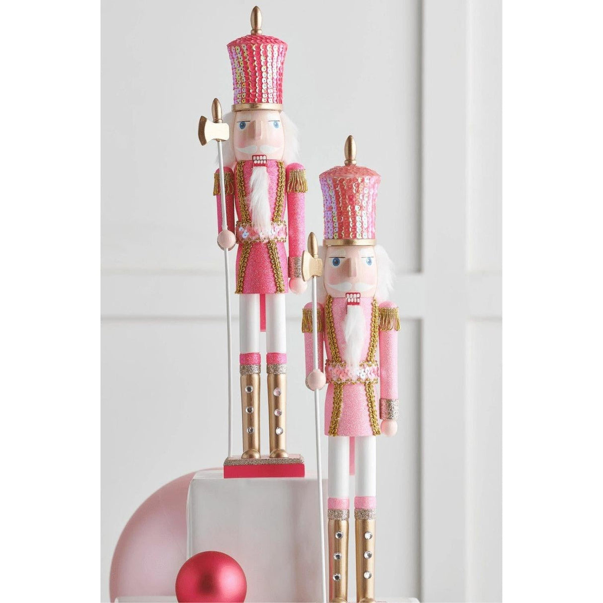 18.5" Glittered Pink Nutcracker