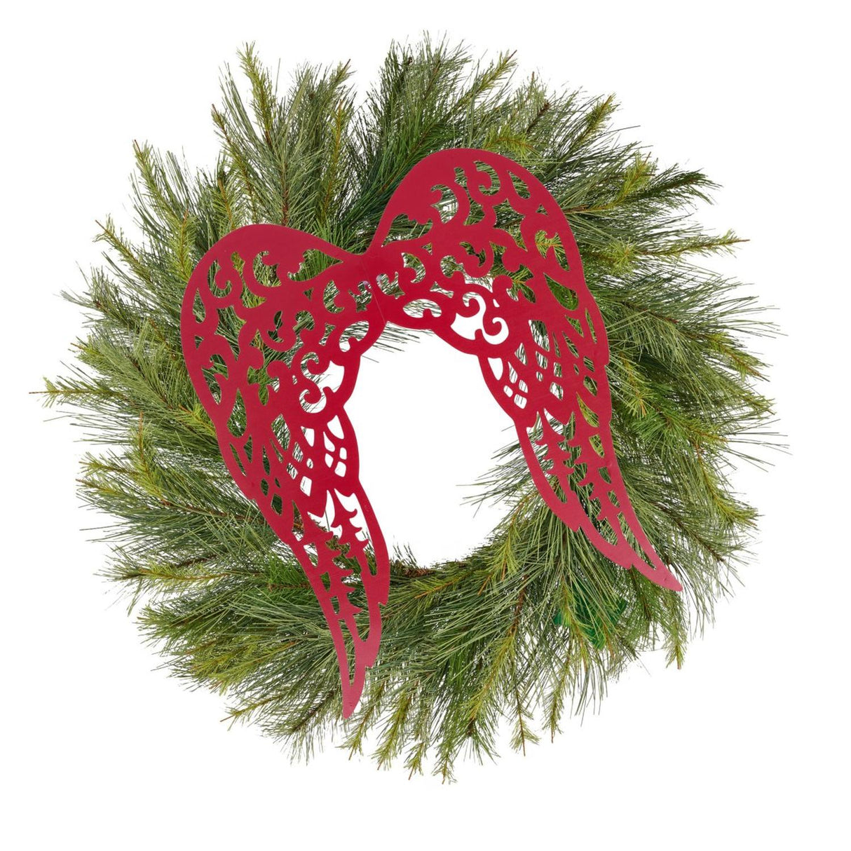 24" Metal Filigree Angel Wings: Red