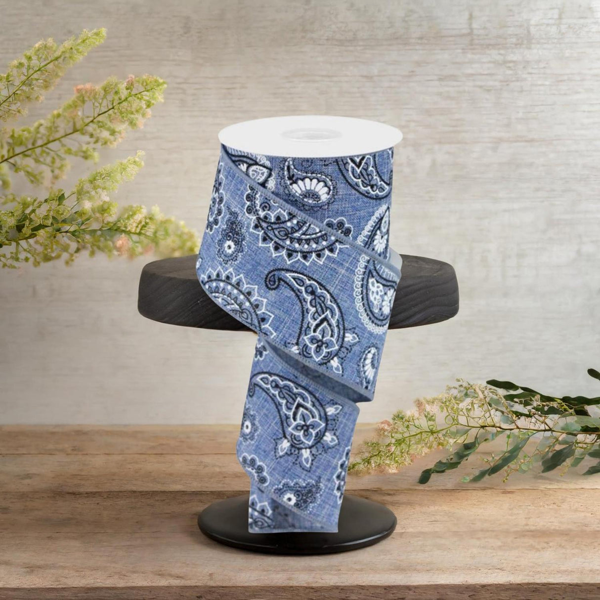 2.5" Bandana Ribbon: Denim Blue (10 Yards)