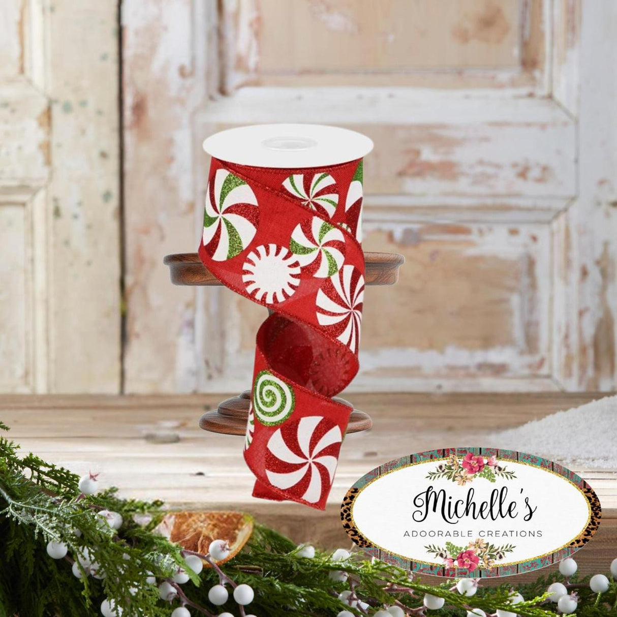 2.5" Bold Peppermint Royal Ribbon: Red (10 Yards)