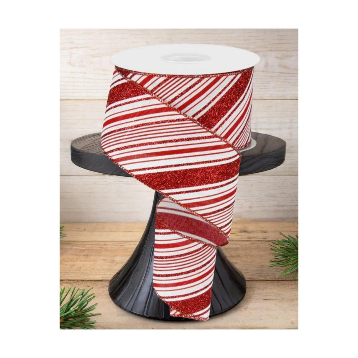 2.5" Diagonal Stripes Ribbon: Red (10 Yards)