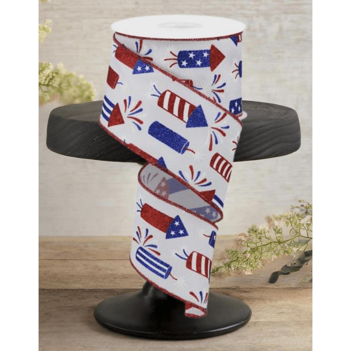 2.5" Firecrackers Ribbon: White (10 Yards)