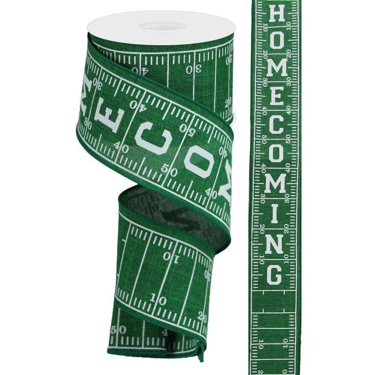2.5" Football Field Homecoming Ribbon: Green (10 Yards)