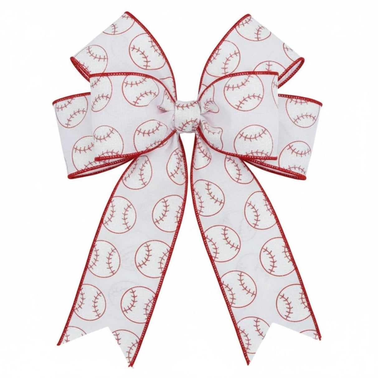 2.5" Glitter Baseball on Royal Ribbon: White (10 Yards)