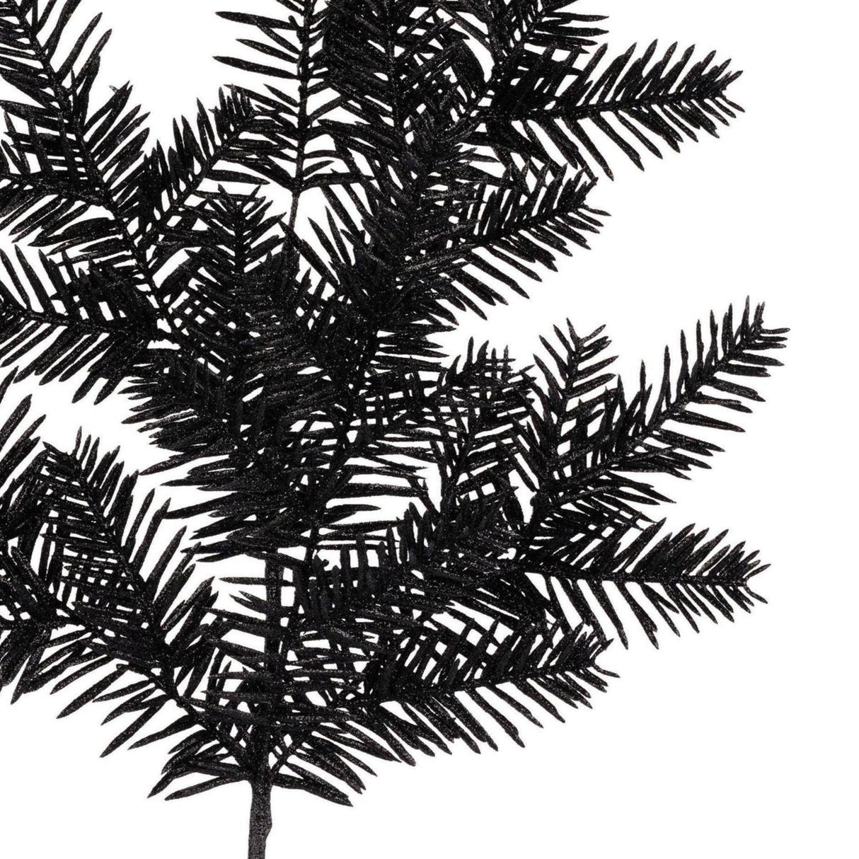 25" Glitter Hemlock Spray: Black