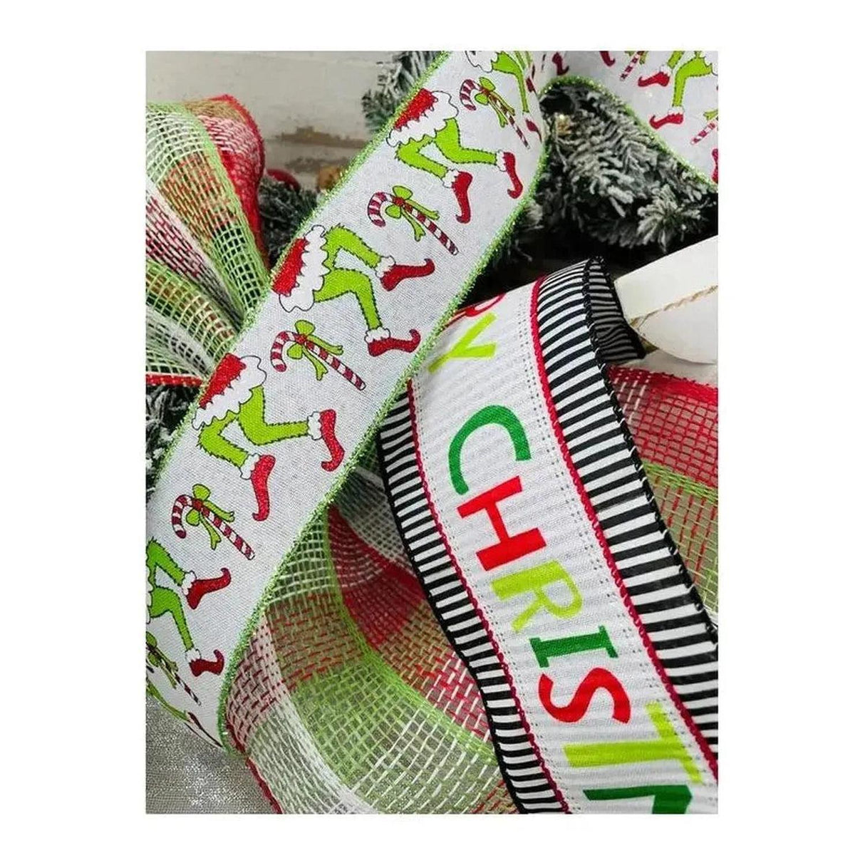 2.5" Green Monster Legs Ribbon: Lime Green (10 Yards)